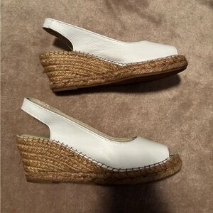 Vintage David Tyler White Espadrille Wedges